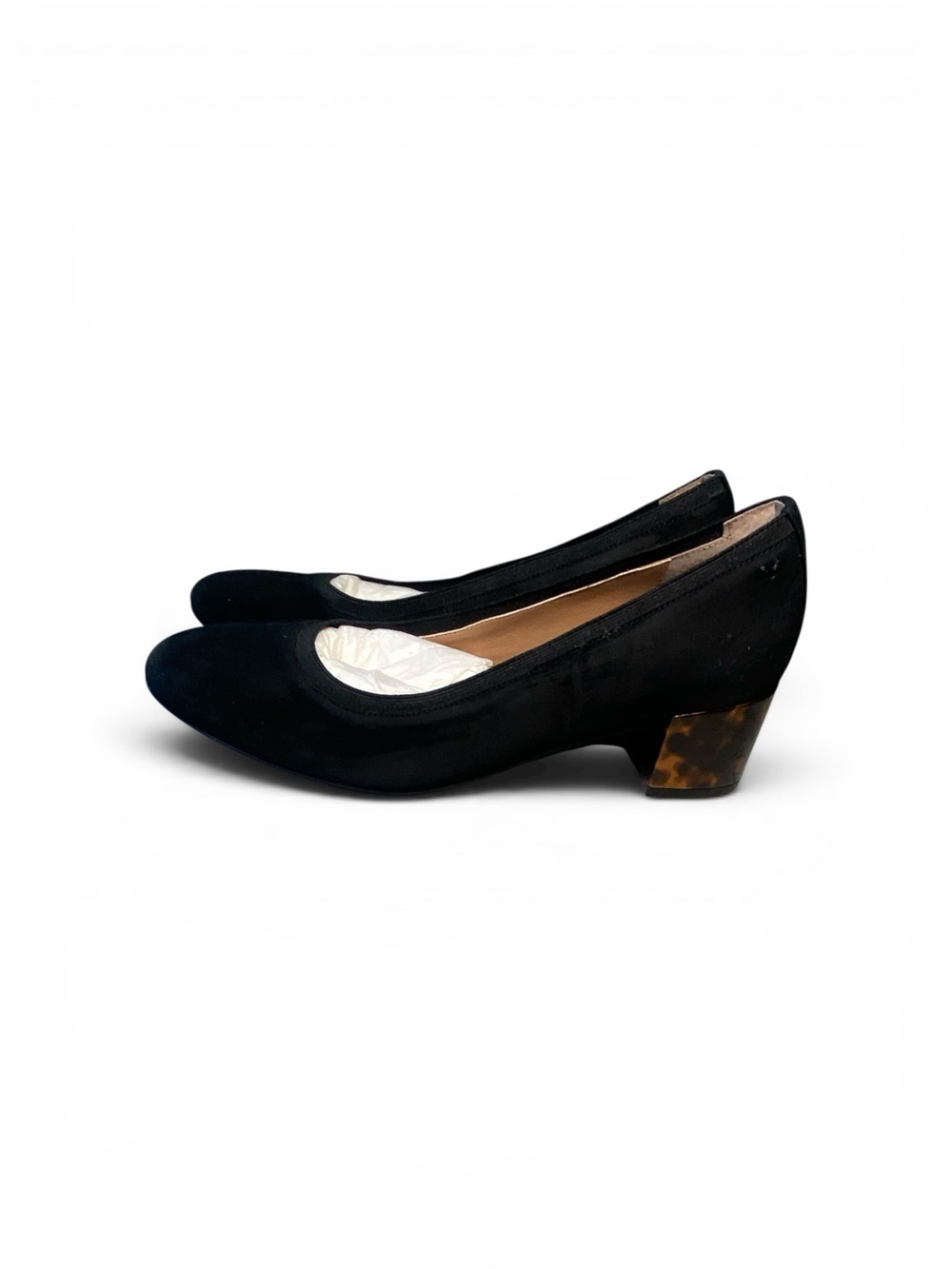 Vionic Black Suede Low Block Tortoise Heel Pumps - Picture 4 of 11